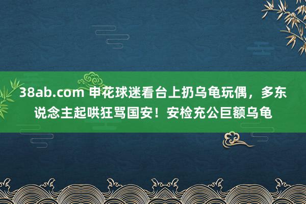 38ab.com 申花球迷看台上扔乌龟玩偶，多东说念主起哄狂骂国安！安检充公巨额乌龟