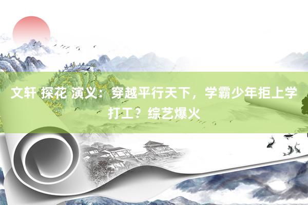 文轩 探花 演义：穿越平行天下，学霸少年拒上学打工？综艺爆火