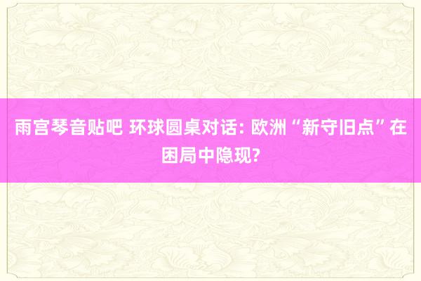 雨宫琴音贴吧 环球圆桌对话: 欧洲“新守旧点”在困局中隐现?