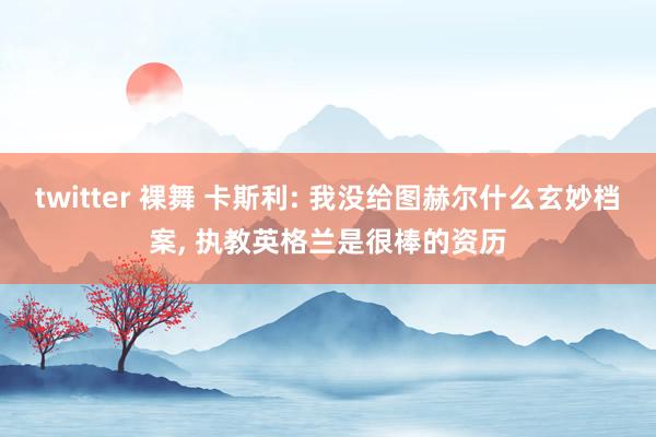 twitter 裸舞 卡斯利: 我没给图赫尔什么玄妙档案， 执教英格兰是很棒的资历