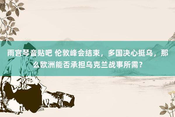雨宫琴音贴吧 伦敦峰会结束，多国决心挺乌，那么欧洲能否承担乌克兰战事所需？