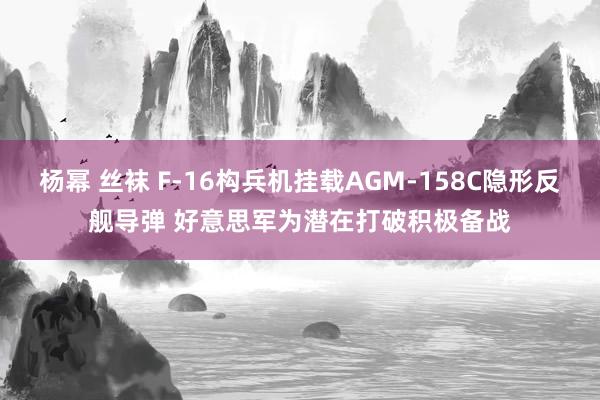 杨幂 丝袜 F-16构兵机挂载AGM-158C隐形反舰导弹 好意思军为潜在打破积极备战